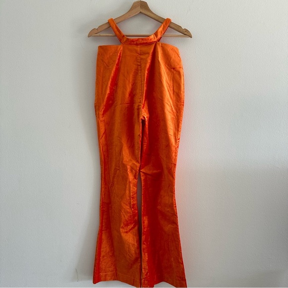 Revolve NBD Anok Velvet Orange Pants S - Picture 8 of 10